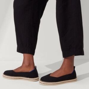 Women's Black Espadrille Slip-On Flats